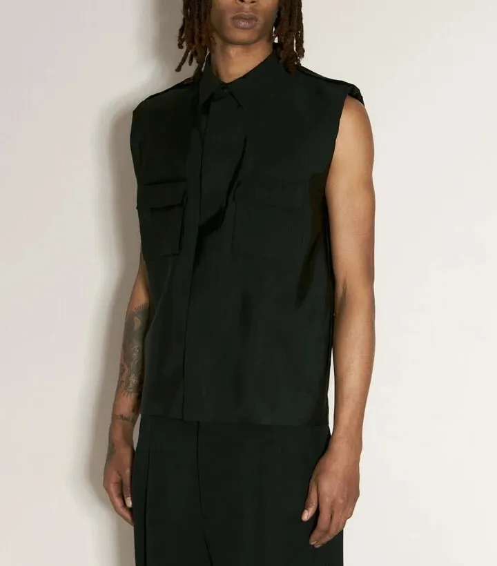 Saint Laurent  |Sleeveless Street Style Plain Luxury Vests & Gillets