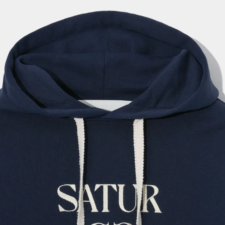 SATUR  |Unisex Street Style Long Sleeves Plain Cotton Logo Hoodies