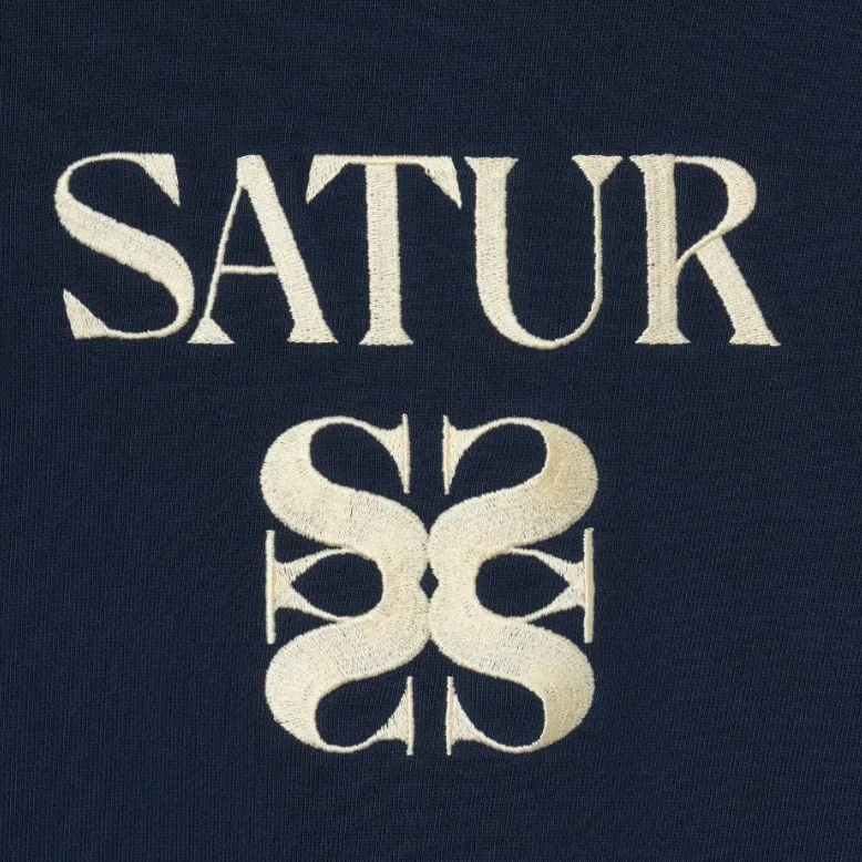 SATUR  |Unisex Street Style Long Sleeves Plain Cotton Logo Hoodies