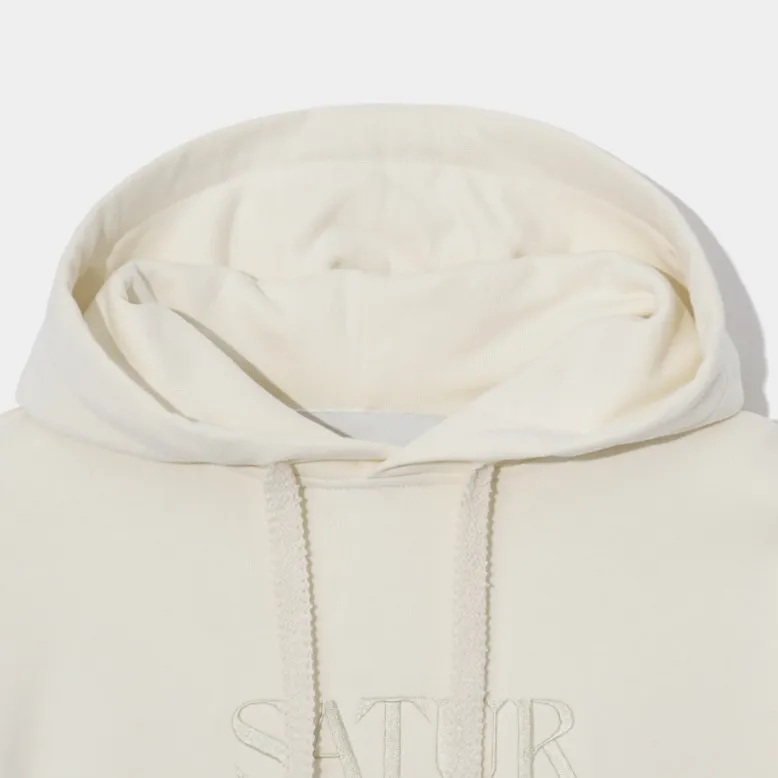 SATUR  |Unisex Street Style Long Sleeves Plain Cotton Logo Hoodies