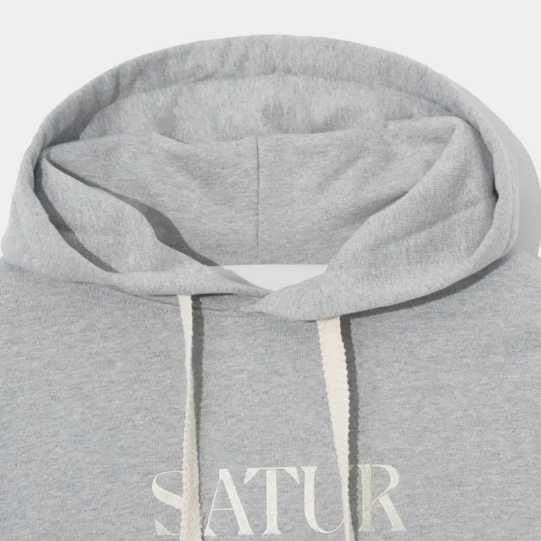 SATUR  |Unisex Street Style Long Sleeves Plain Cotton Logo Hoodies