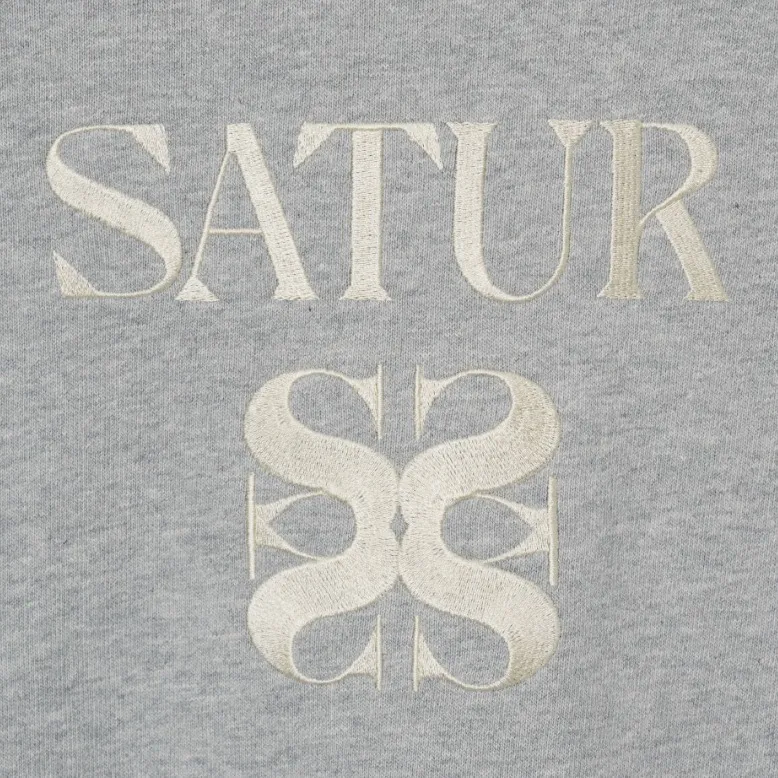 SATUR  |Unisex Street Style Long Sleeves Plain Cotton Logo Hoodies