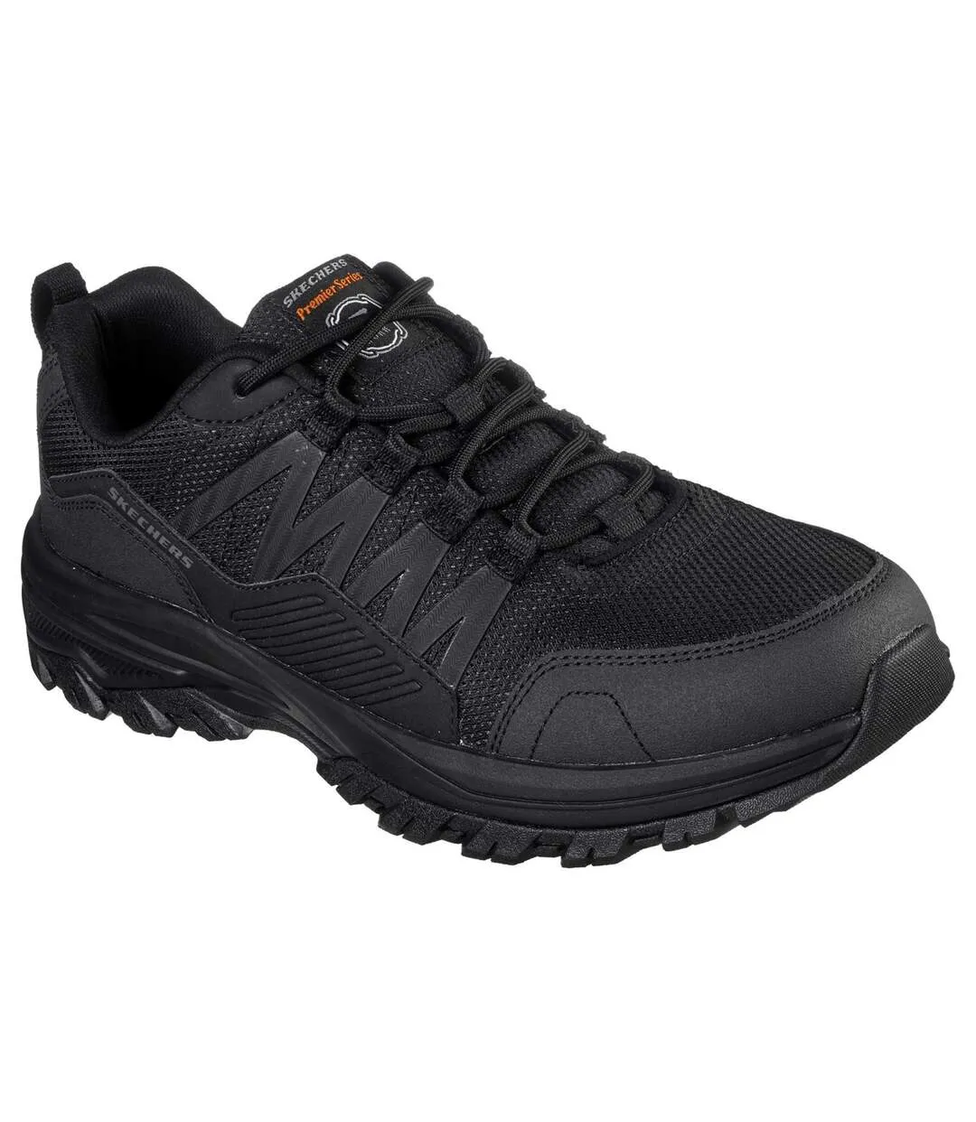 Skechers Mens Fannter Leather Occupational Shoes (Black) - UTFS8062