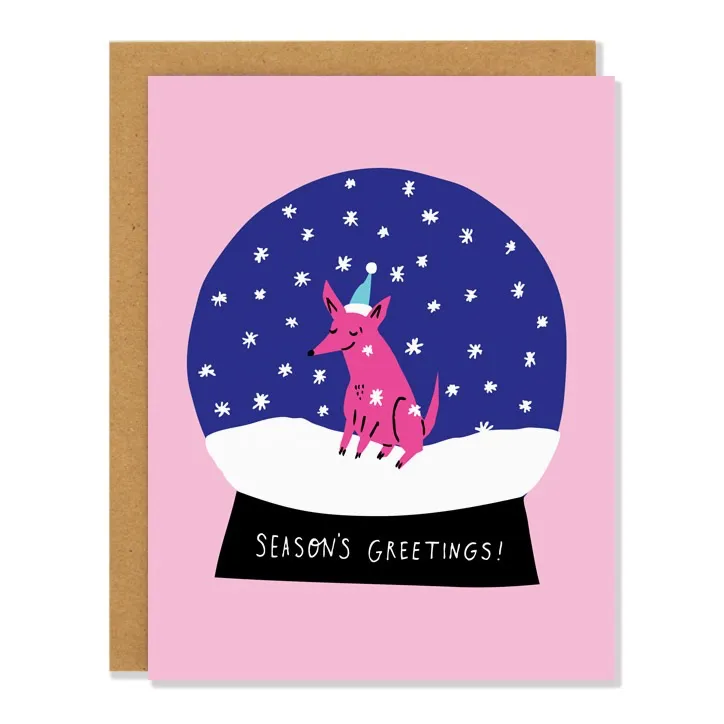 Snow Globe Dog Card