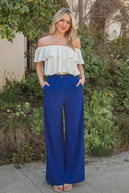 Solid Wide Leg Trousers