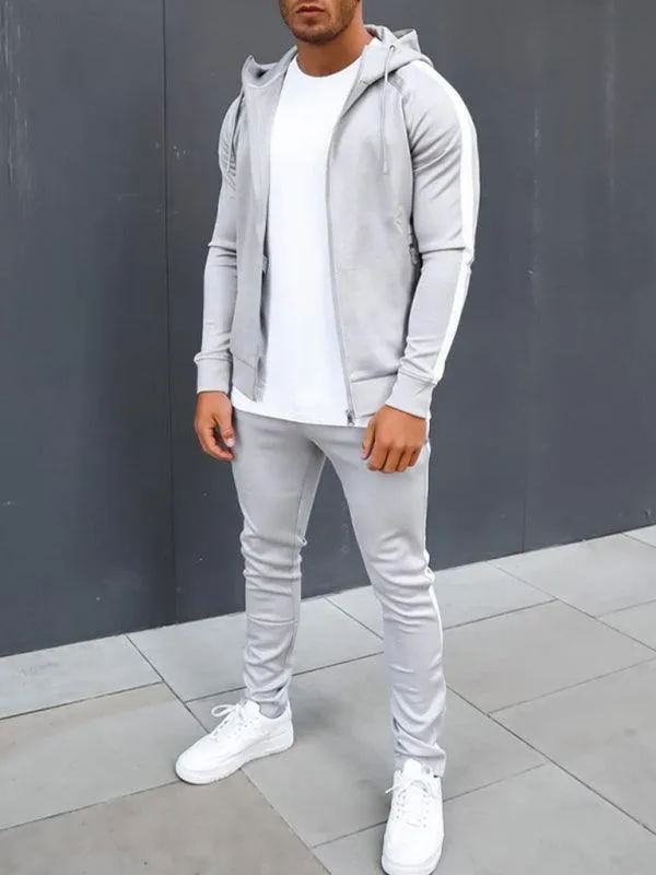 Striped Sports Fitness Men Tracksuit