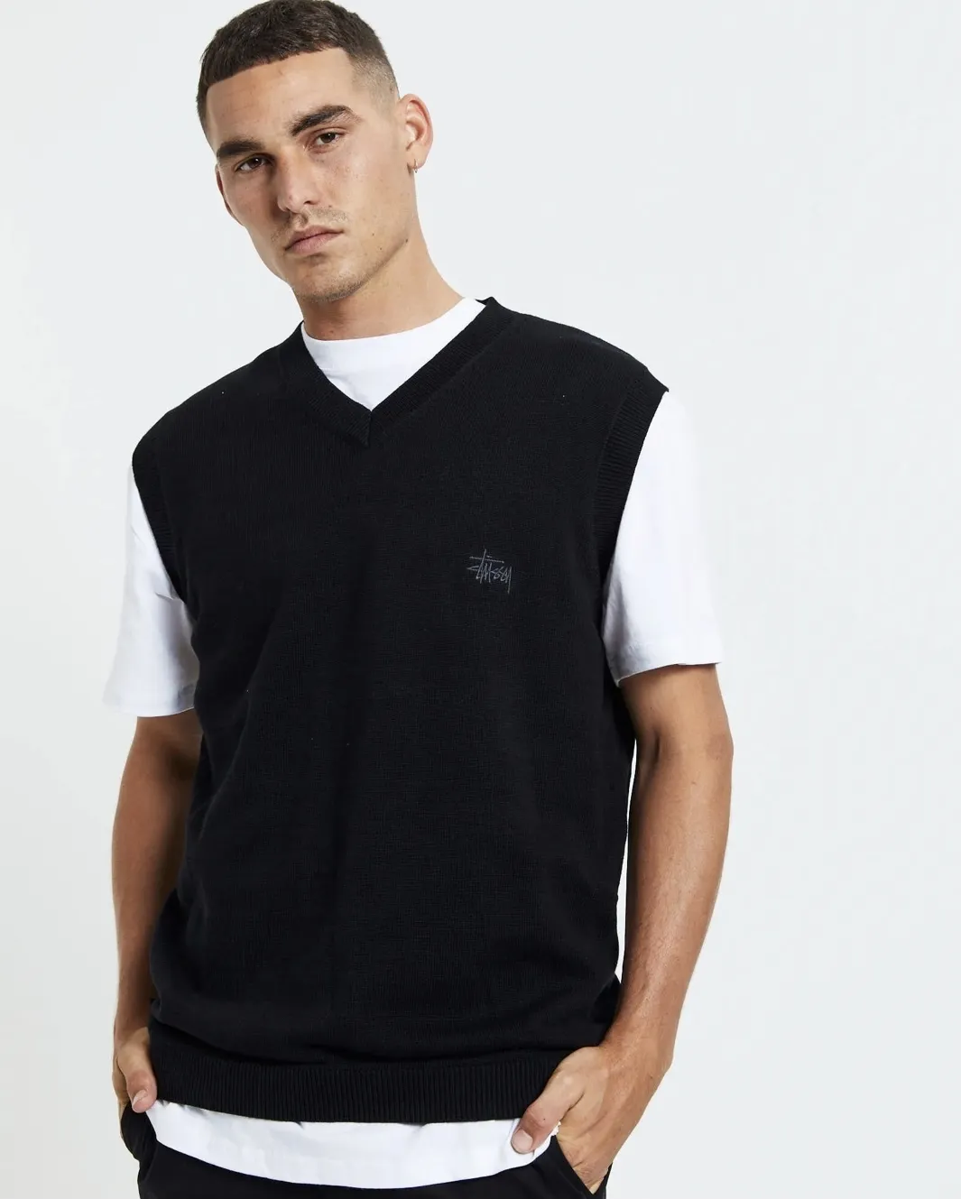 STUSSY  |Street Style Logo Skater Style Vests & Gillets