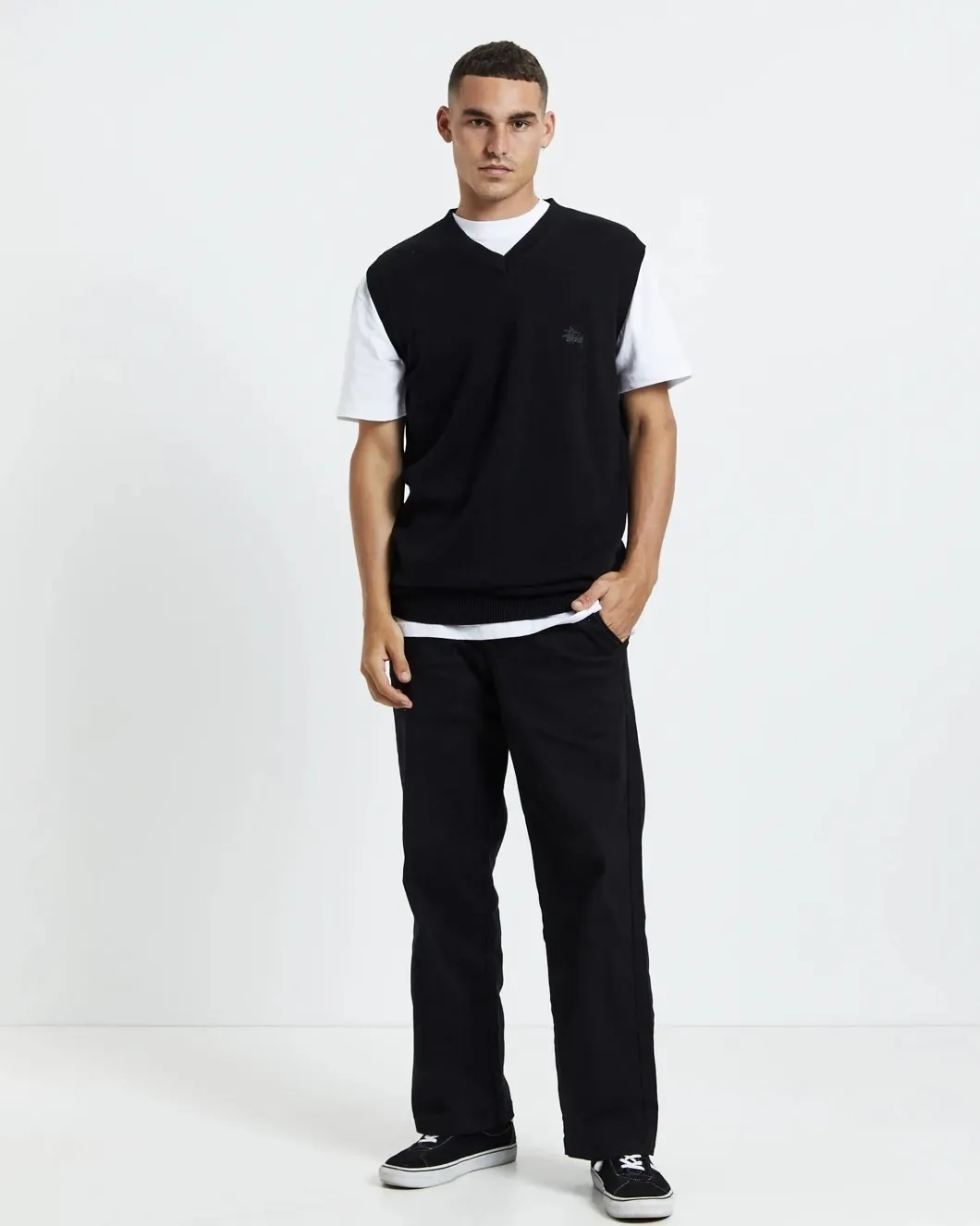 STUSSY  |Street Style Logo Skater Style Vests & Gillets