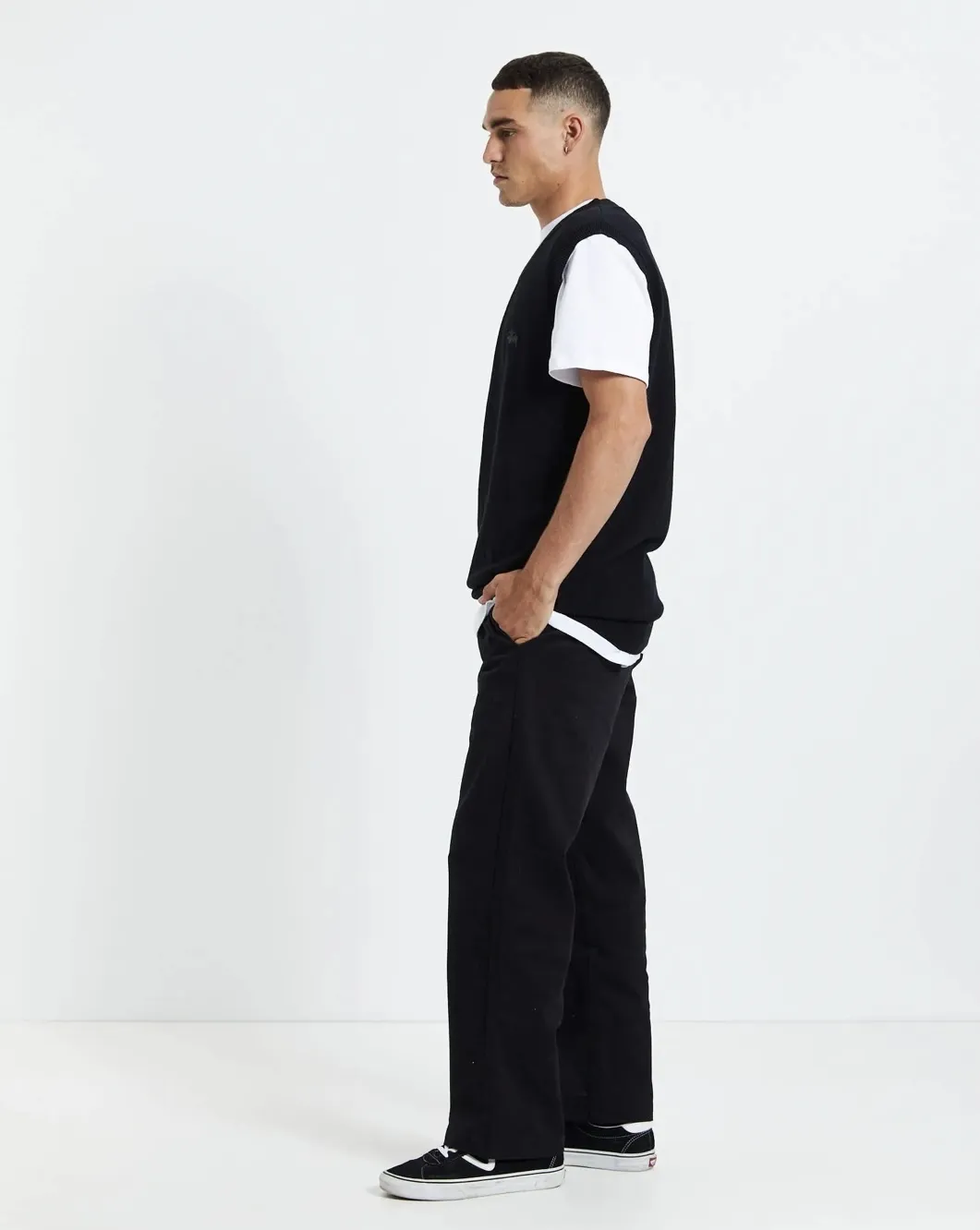 STUSSY  |Street Style Logo Skater Style Vests & Gillets