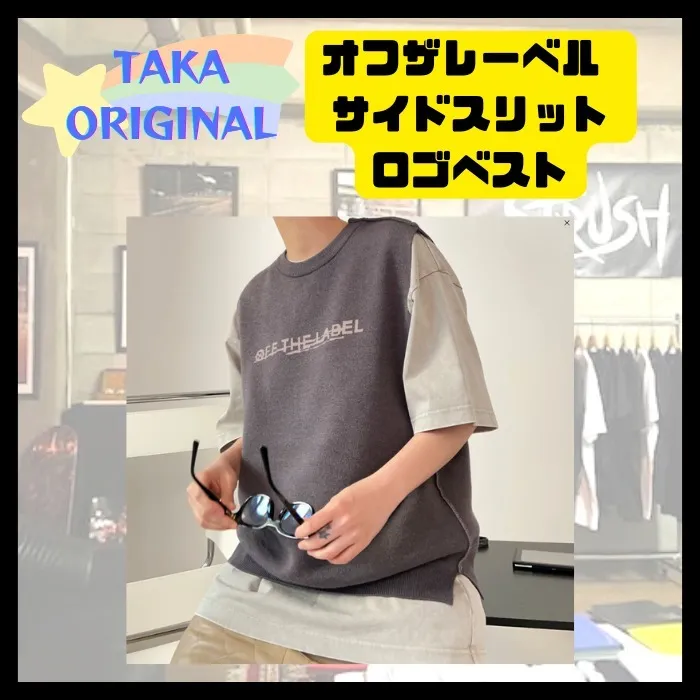 TAKA ORIGINAL  |Street Style Plain Logo Vests & Gillets