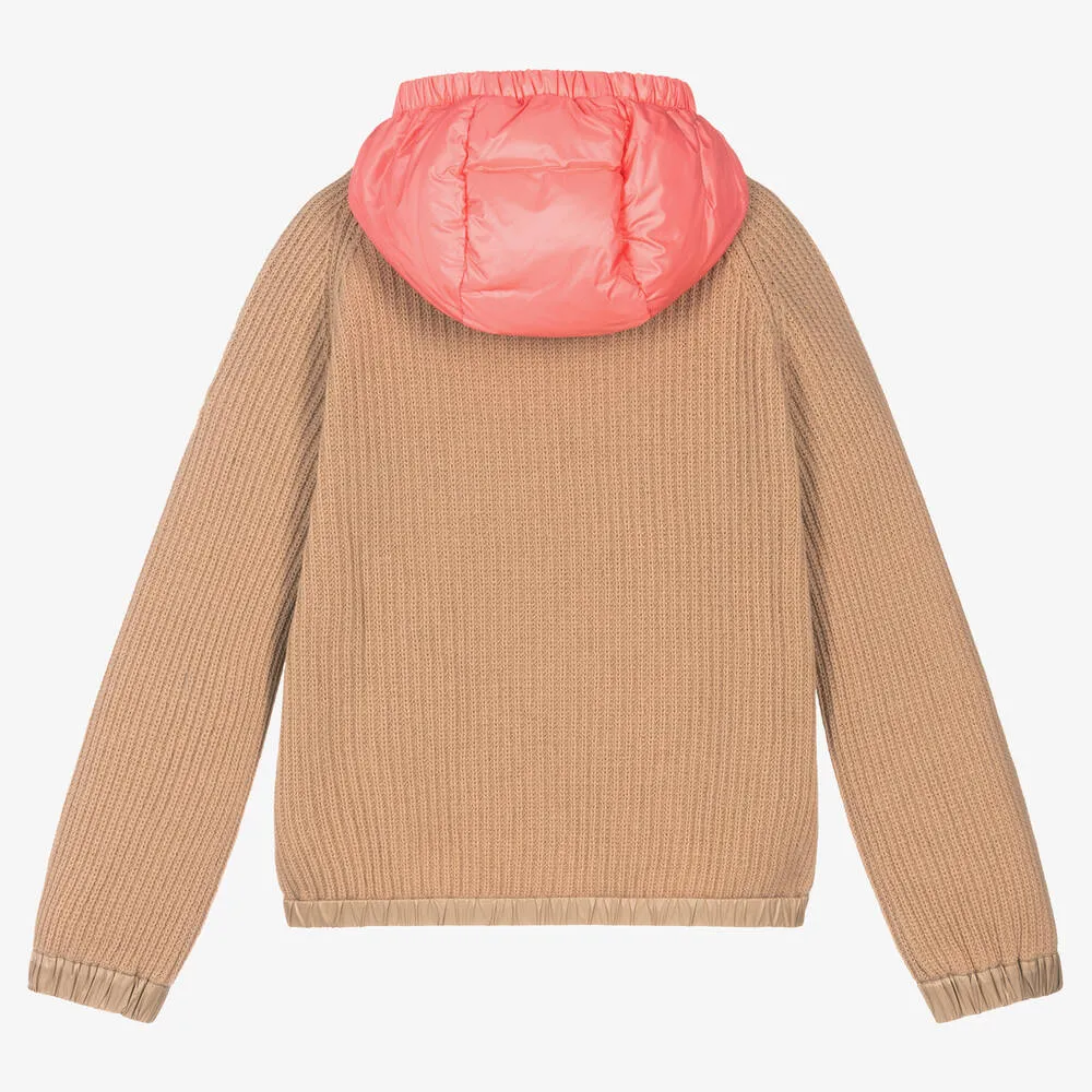 Teen Beige & Pink Down Jacket