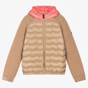 Teen Beige & Pink Down Jacket