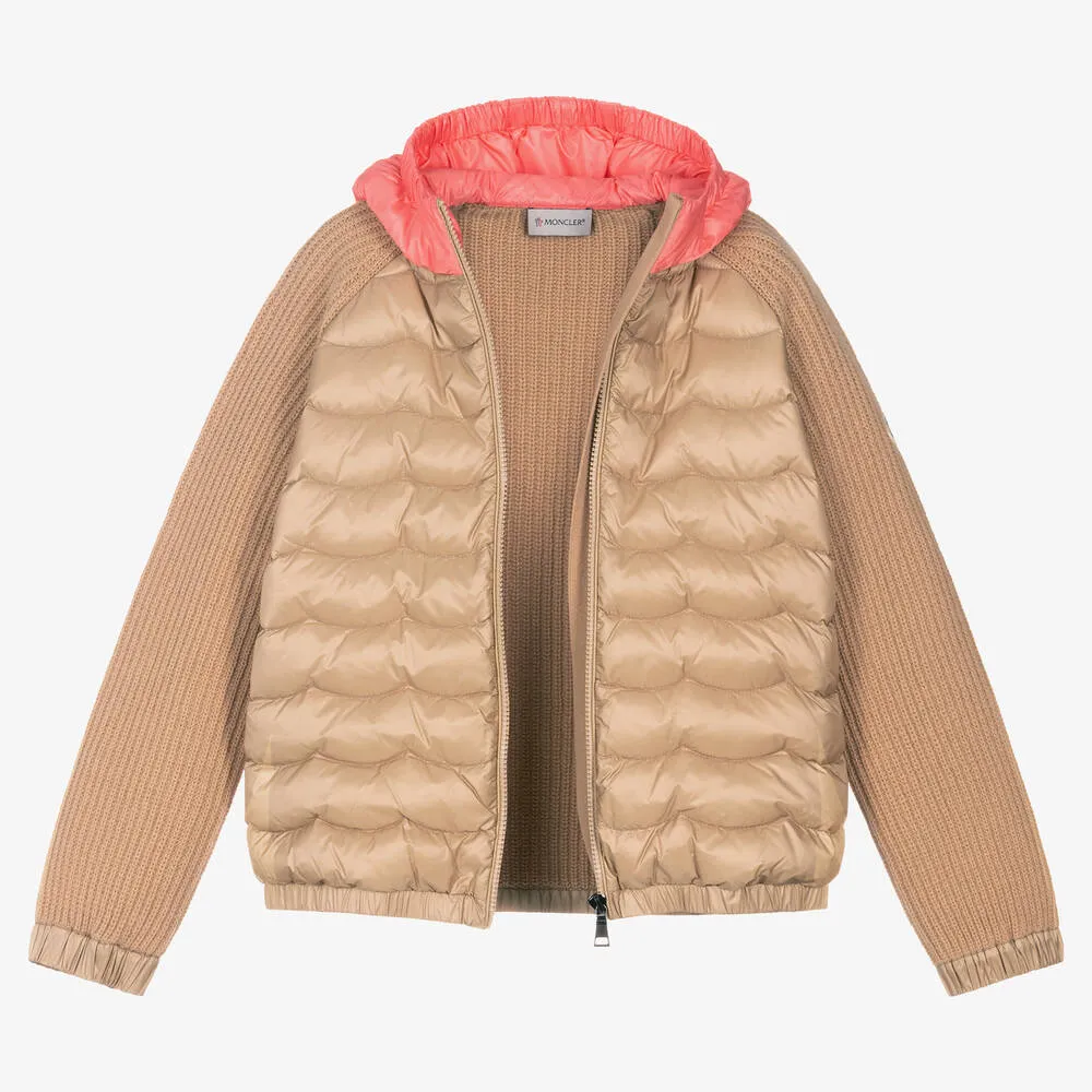 Teen Beige & Pink Down Jacket