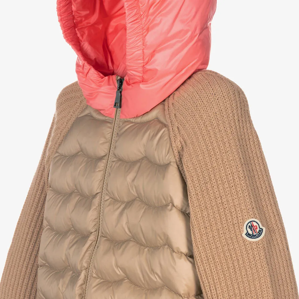 Teen Beige & Pink Down Jacket