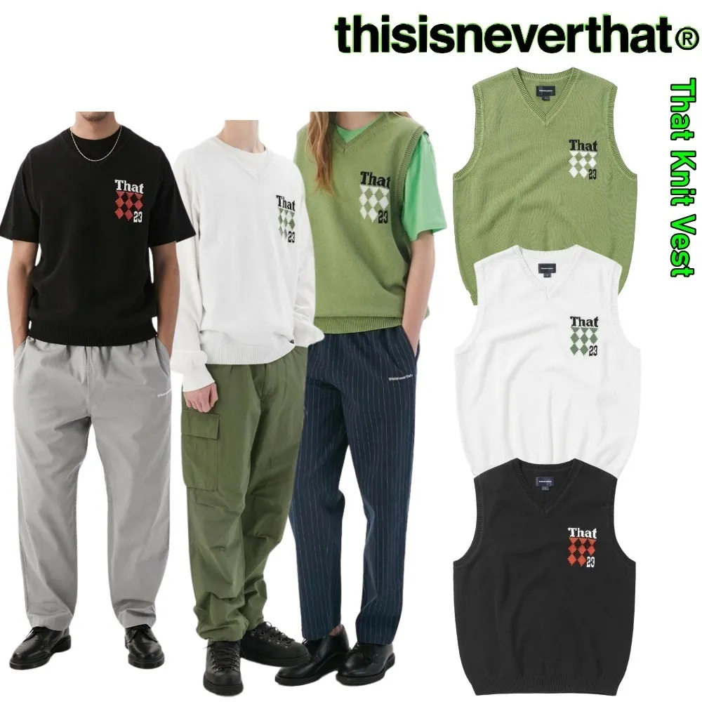 thisisneverthat  |Street Style Plain Cotton Logo Vests & Gillets