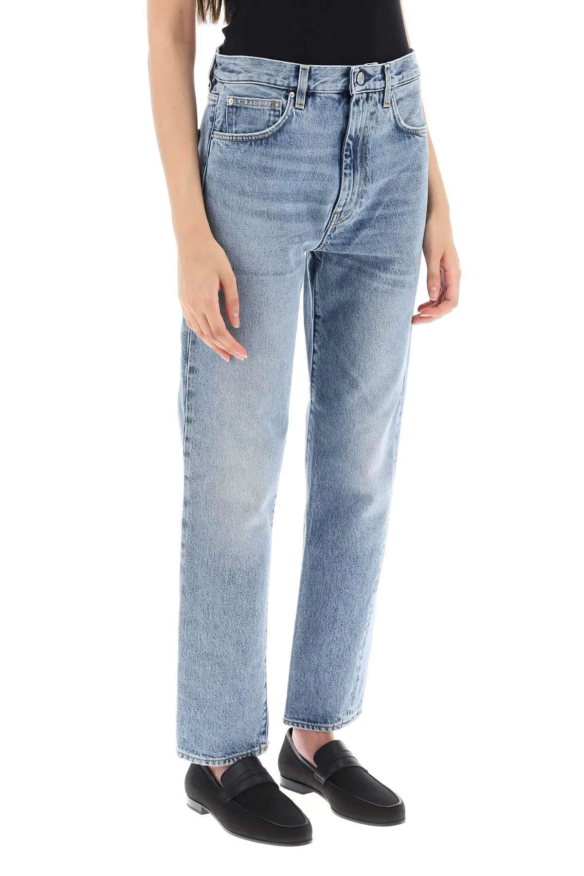 Toteme Twisted Seam Cropped Jeans   Blue