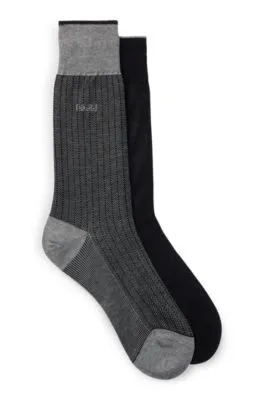 Two-pack of socks in mercerized cotton