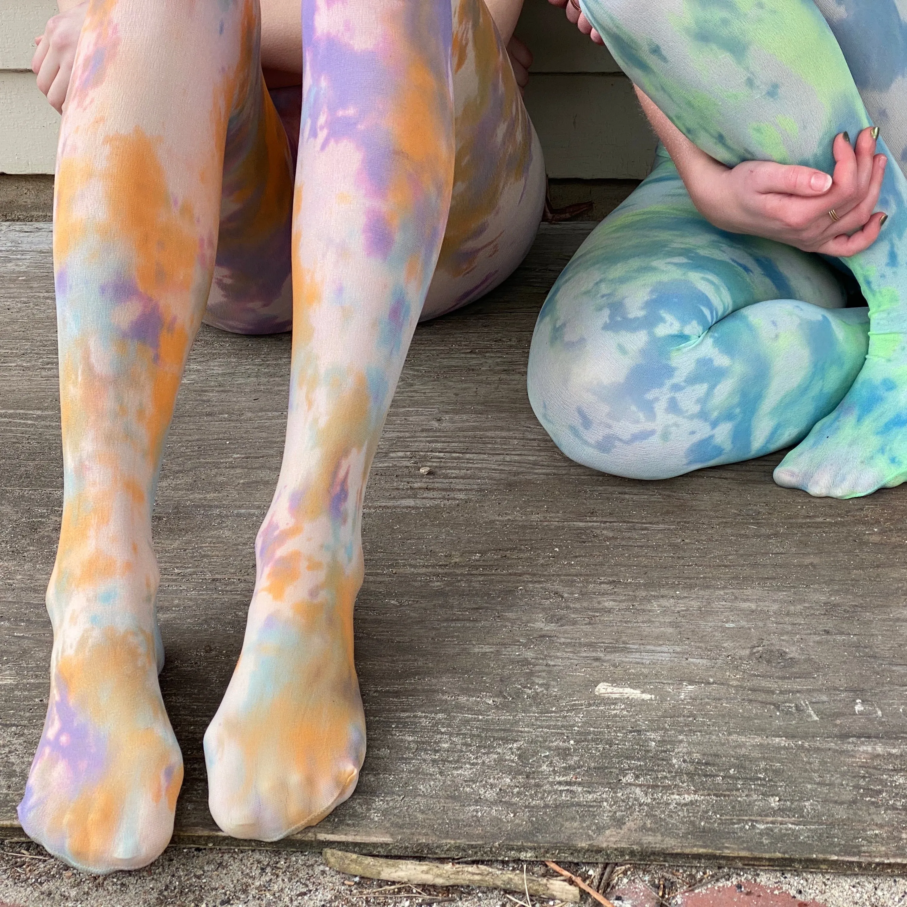 Unicorn tie dye tights