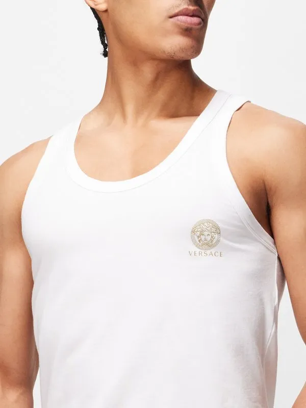 VERSACE  |Street Style Plain Cotton Logo Luxury Vests & Gillets