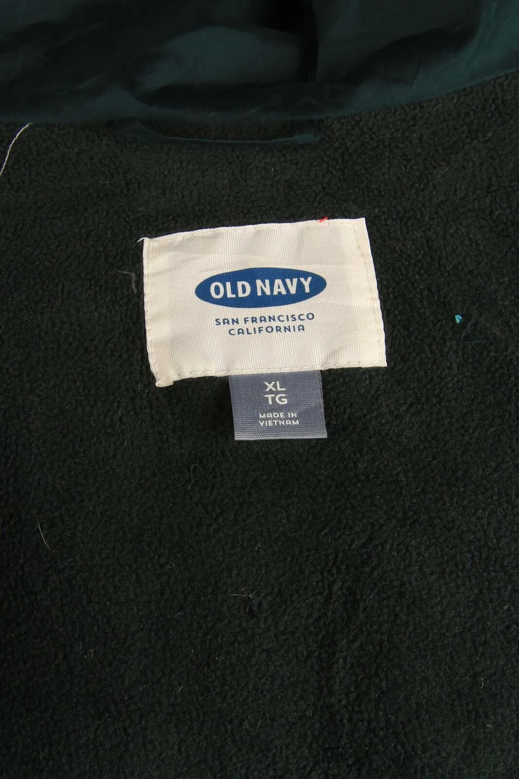 Vintage Old Navy Remake Puffer Jacket Fleece Lining Retro 90s Green XL - Pepper Tree London