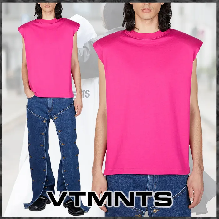 VTMNTS  |Crew Neck Sleeveless Street Style Cotton Vests & Gillets