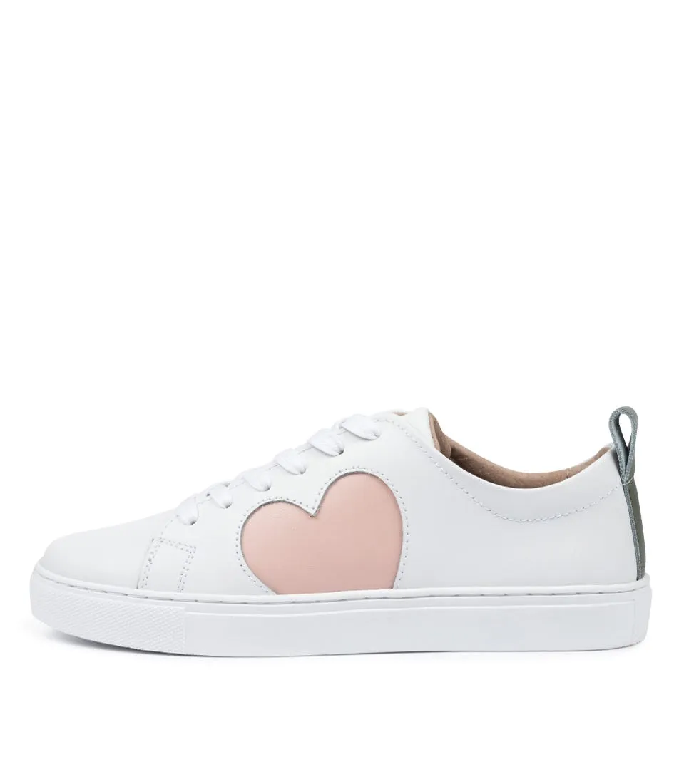 WALNUT Heart Sneaker Wa White Blush Leather