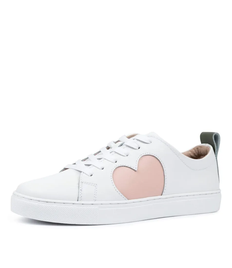 WALNUT Heart Sneaker Wa White Blush Leather