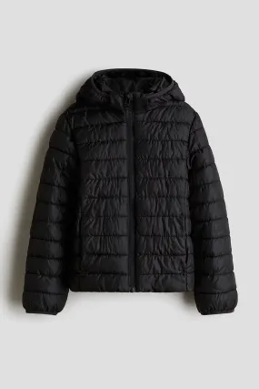 Water-repellent puffer jacket - Long sleeve - Regular length - Black - Kids | H&M GB