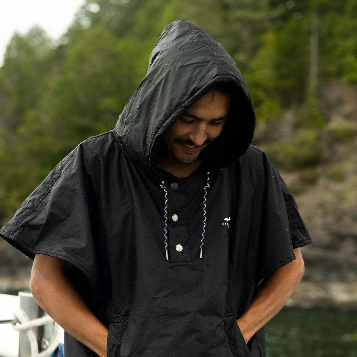 Waterproof Changing Poncho - Black