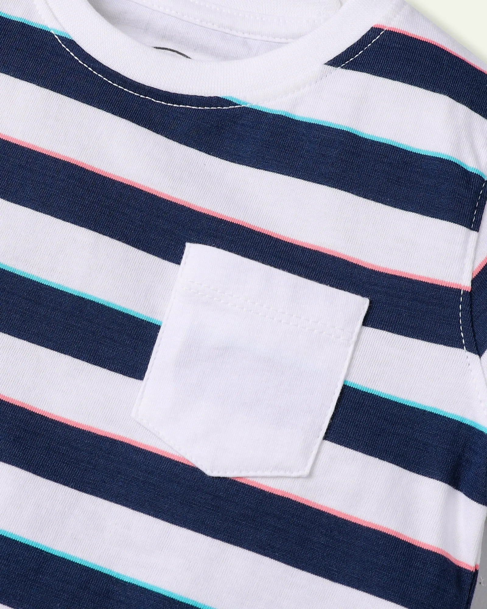 White Blue Striped T-Shirt