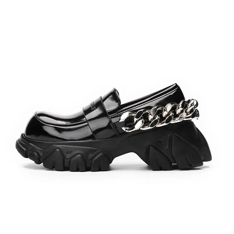 Women British Patent Leather Shoes Black 