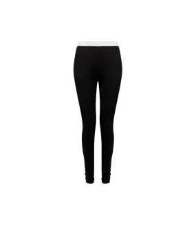 Womens/ladies leggings black/white SF